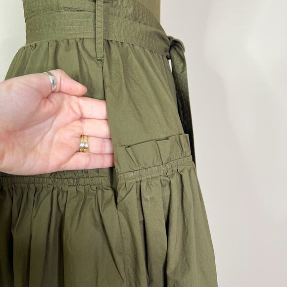 Karina Grimaldi | Rafaela Green Solid Ruffle Ribbed Revolve Tank Midi Dress XS - Picture 8 of 14